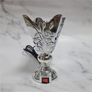 Бахурница электрическая Тюльпаны в серебре, 17 см 7826