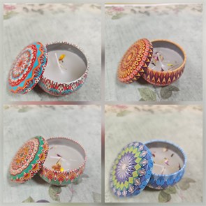 Мини-свеча ароматическая в жестяной баночке - случайный аромат 7841