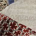 Ткань льняная на скатерть с имитацией ручной вышивки 7569