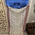 Ткань льняная на скатерть с имитацией ручной вышивки 7569