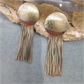 Серьги золотые круглые с кистями 7604