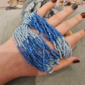 Винтажное ожерелье из бисера многослойное Голубое 7581 Винтажное ожерелье из бисера многослойное Голубое 7581