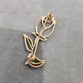 Брошь Роза матово-золотая 7610