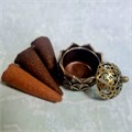 1724 Ароматическая мини-бахурница для конусов и 3 конуса в комплекте 1724