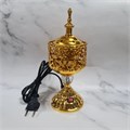 Бахурница электрическая ажурная в золоте, 15 см 7832